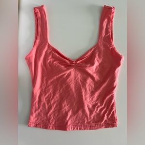 Pink Cinch Side Slit Crop Top